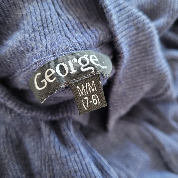 GEORGE Sleeveless Navy High Neck Midi Knit Sweater Mini A-Line Dress - Picture 9 of 9